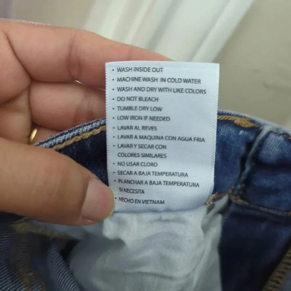 Kancan Women's Size 7/27 Kaly Highrise Slim St Leg Distressed Blue Stretchy Jean - Picture 12 of 14